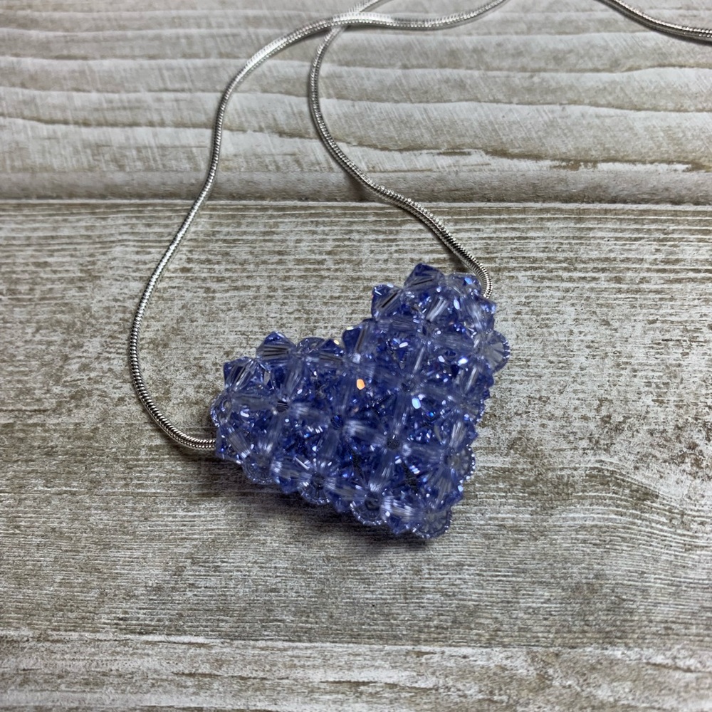 Handmade Swarovski Crystal Heart Provence Lavender